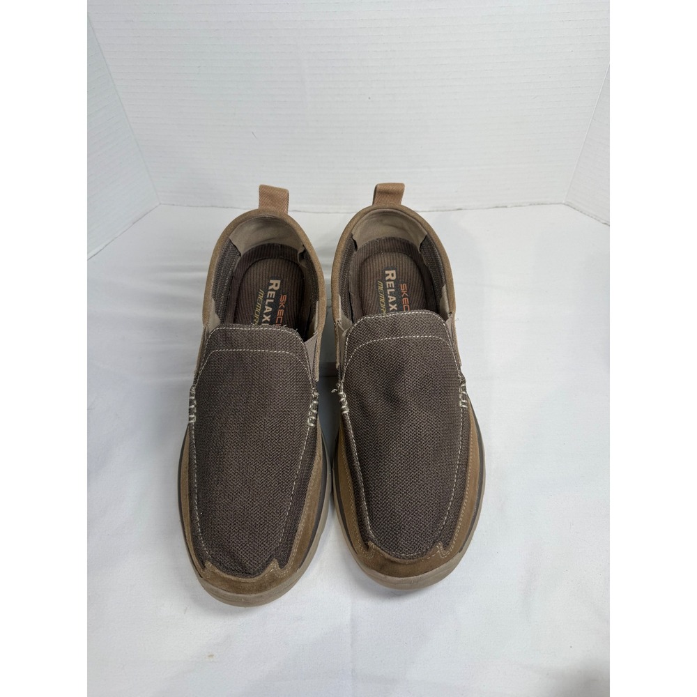 Skechers Relaxed Fit Mens Brown Slip On Loafers Memory Foam 64365 LTBR Size 10.5